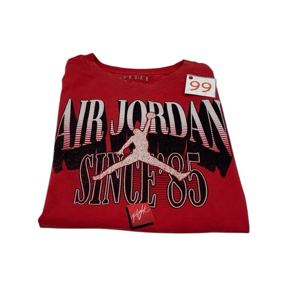 Boys Medium 10-12 Jordan Red Graphic Kids T-Shirt